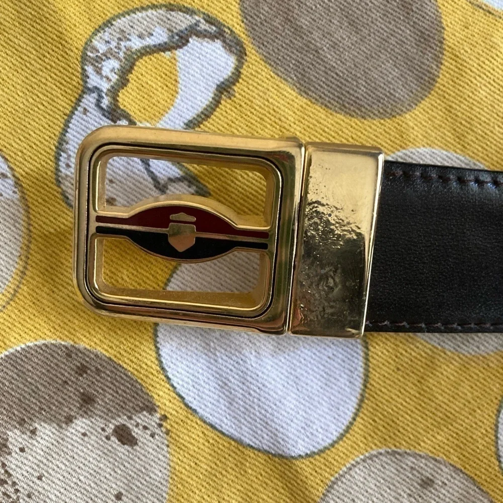 Vintage look black and dark brown reversible made in Italy men’s belt